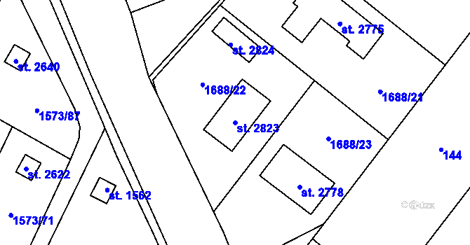 Parcela st. 2823 v KÚ Třebechovice pod Orebem, Katastrální mapa