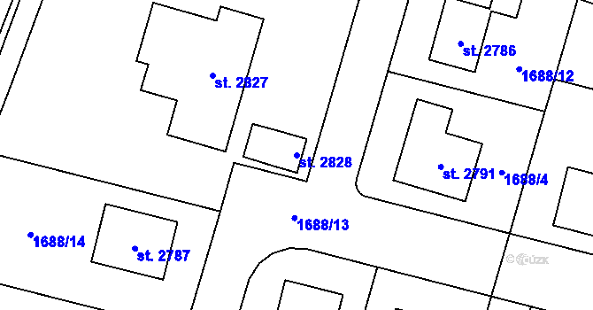 Parcela st. 2828 v KÚ Třebechovice pod Orebem, Katastrální mapa