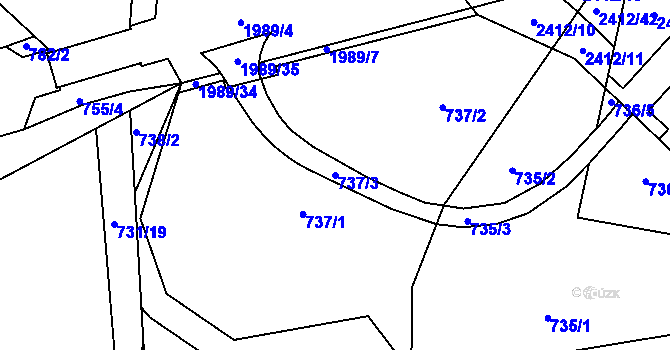 Parcela st. 737/3 v KÚ Třebechovice pod Orebem, Katastrální mapa