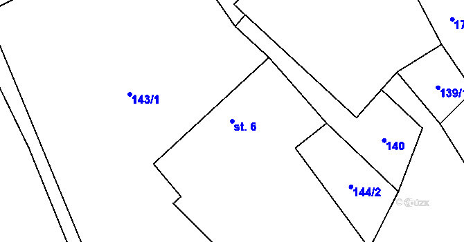 Parcela st. 6 v KÚ Třebějice, Katastrální mapa