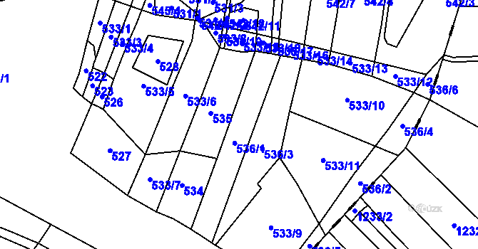 Parcela st. 533 v KÚ Třebějice, Katastrální mapa