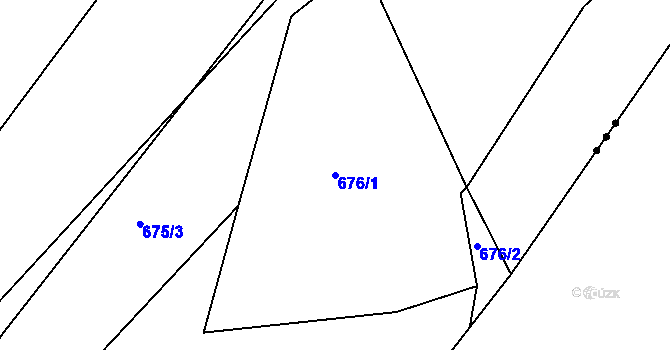 Parcela st. 676/1 v KÚ Třebějice, Katastrální mapa