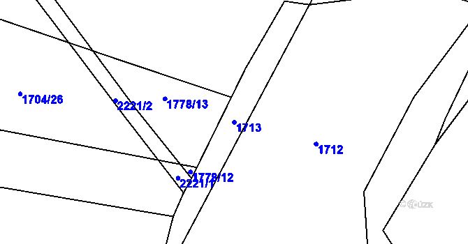 Parcela st. 1713 v KÚ Třebějice, Katastrální mapa