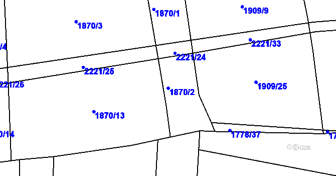 Parcela st. 1870/2 v KÚ Třebějice, Katastrální mapa