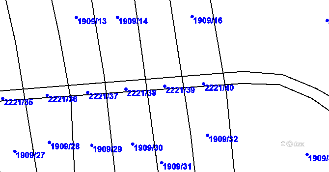 Parcela st. 2221/39 v KÚ Třebějice, Katastrální mapa