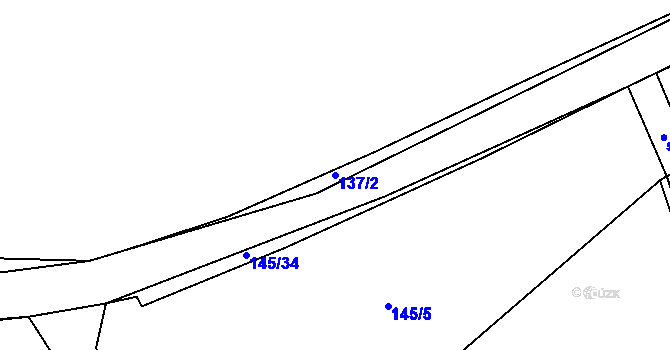 Parcela st. 137/2 v KÚ Rácovice, Katastrální mapa