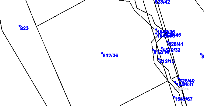 Parcela st. 812/36 v KÚ Třebelovice, Katastrální mapa