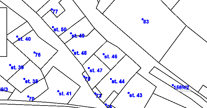 Parcela st. 46 v KÚ Třebelovice, Katastrální mapa