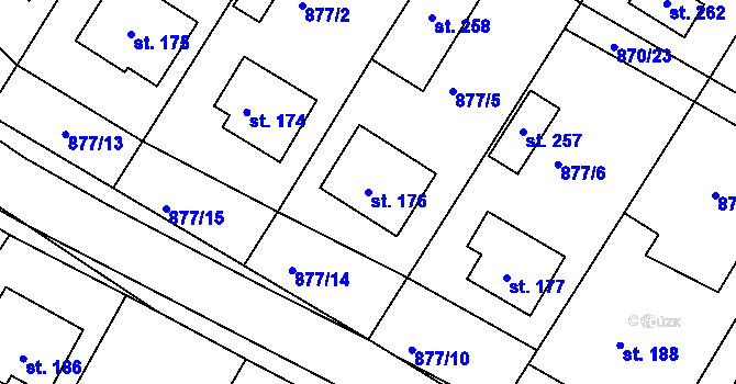 Parcela st. 176 v KÚ Třebelovice, Katastrální mapa