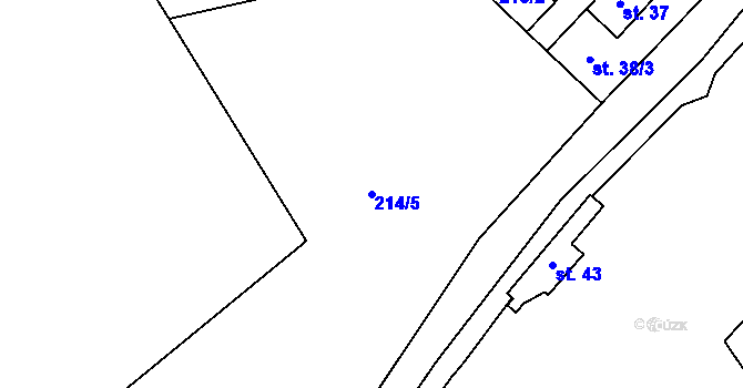Parcela st. 214/5 v KÚ Doubí u Třebeně, Katastrální mapa