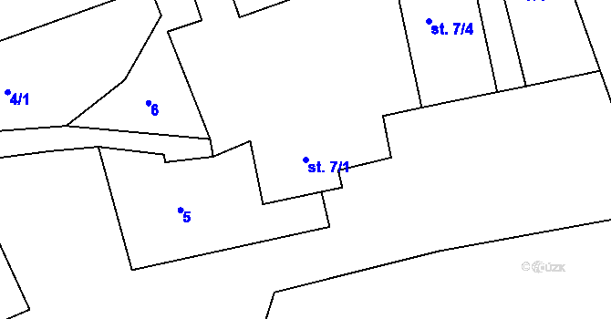 Parcela st. 7/1 v KÚ Nový Drahov, Katastrální mapa