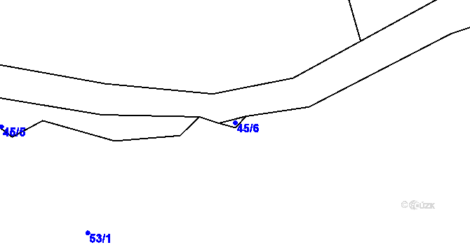 Parcela st. 45/6 v KÚ Nový Drahov, Katastrální mapa