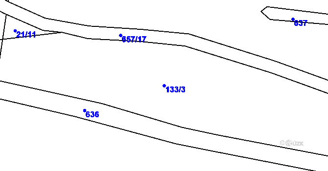 Parcela st. 133/3 v KÚ Nový Drahov, Katastrální mapa