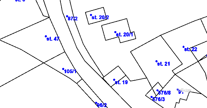 Parcela st. 20 v KÚ Teplá u Třebenic, Katastrální mapa