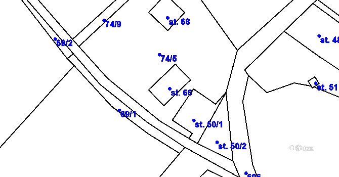 Parcela st. 66 v KÚ Teplá u Třebenic, Katastrální mapa