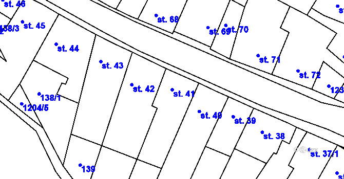 Parcela st. 41 v KÚ Třebenice, Katastrální mapa