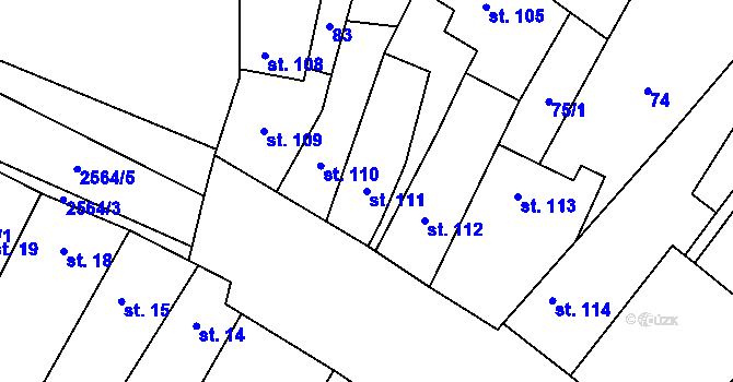 Parcela st. 111 v KÚ Třebenice, Katastrální mapa