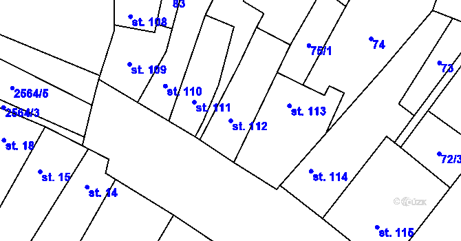 Parcela st. 112 v KÚ Třebenice, Katastrální mapa