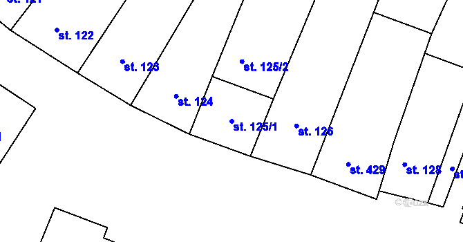Parcela st. 125/1 v KÚ Třebenice, Katastrální mapa