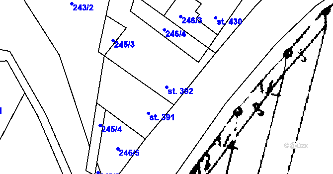 Parcela st. 392 v KÚ Třebenice, Katastrální mapa