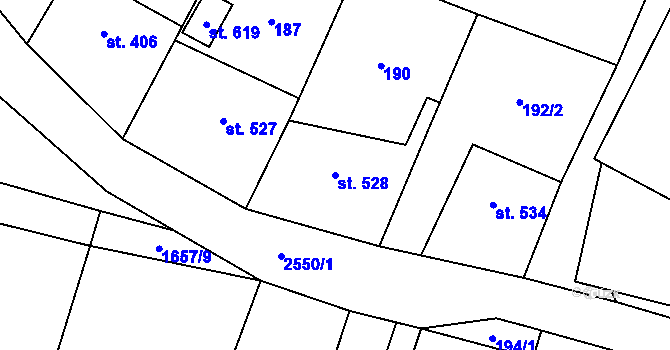 Parcela st. 528 v KÚ Třebenice, Katastrální mapa