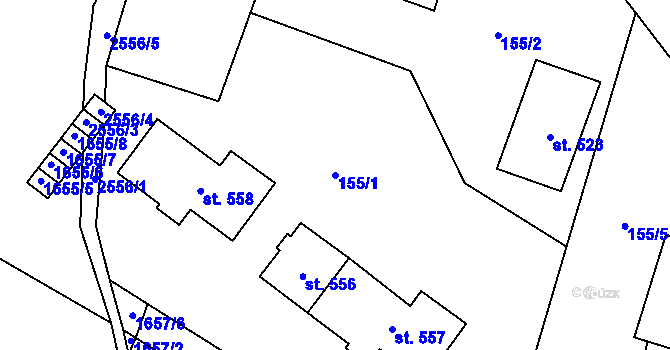 Parcela st. 155/1 v KÚ Třebenice, Katastrální mapa