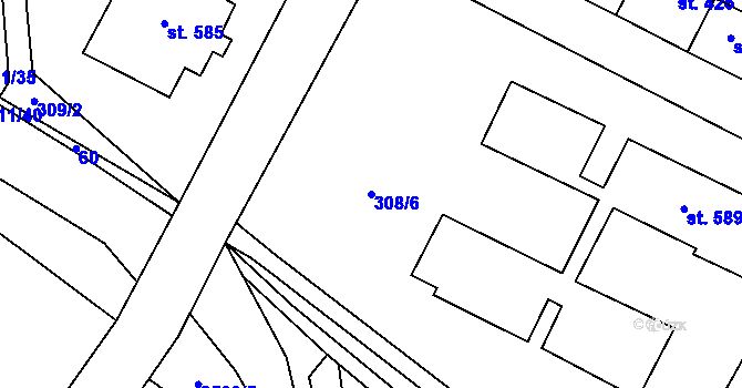 Parcela st. 308/6 v KÚ Třebenice, Katastrální mapa