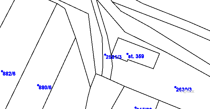 Parcela st. 2581/3 v KÚ Třebenice, Katastrální mapa