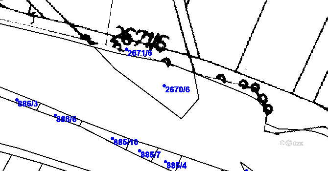 Parcela st. 2670/6 v KÚ Třebenice, Katastrální mapa