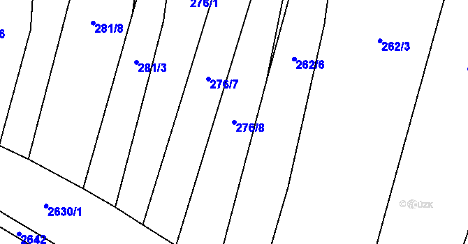 Parcela st. 276/8 v KÚ Třebenice, Katastrální mapa