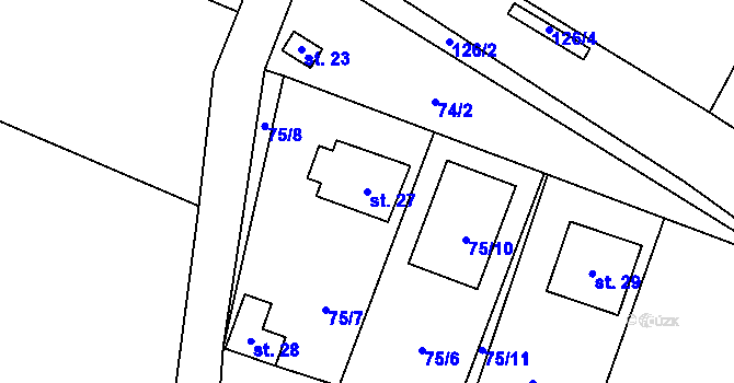 Parcela st. 27 v KÚ Chroustov u Třebenic, Katastrální mapa