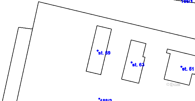 Parcela st. 69 v KÚ Plešice, Katastrální mapa