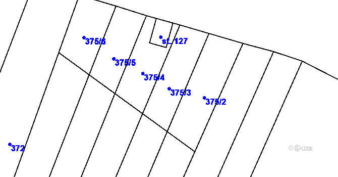 Parcela st. 375/3 v KÚ Třebenice na Moravě, Katastrální mapa