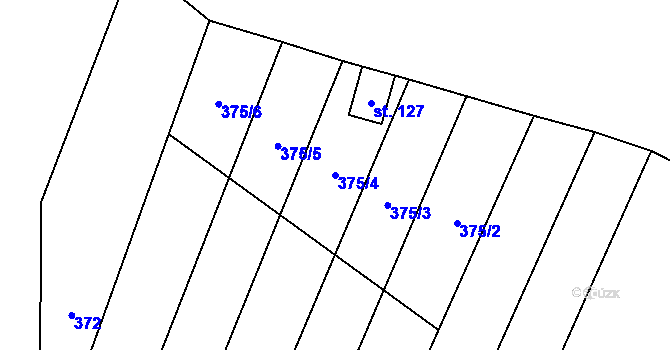 Parcela st. 375/4 v KÚ Třebenice na Moravě, Katastrální mapa