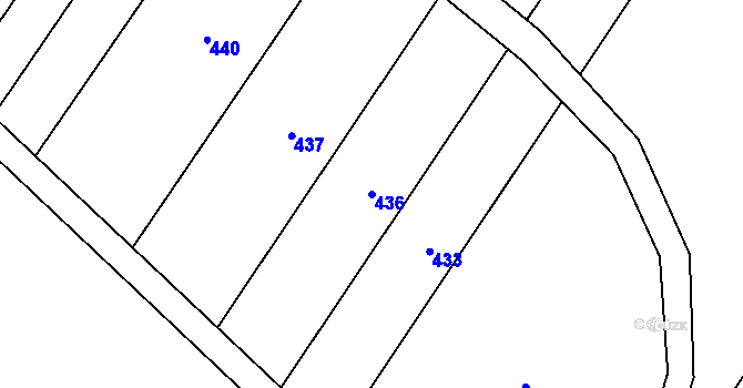 Parcela st. 436 v KÚ Třebenice na Moravě, Katastrální mapa