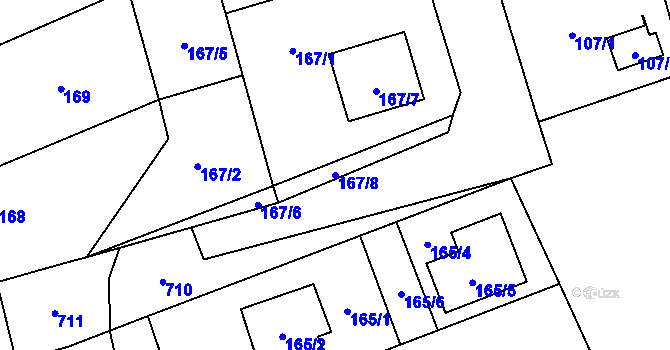 Parcela st. 167/8 v KÚ Třebestovice, Katastrální mapa
