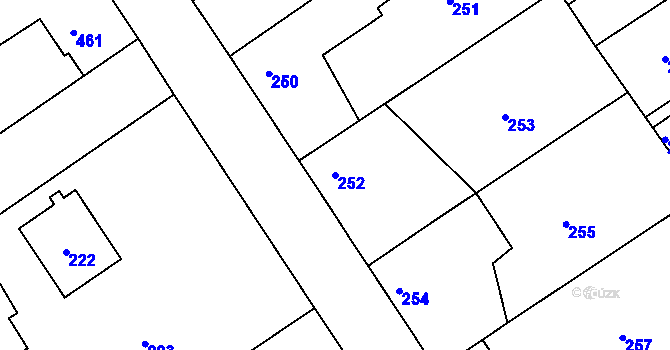 Parcela st. 252 v KÚ Třebestovice, Katastrální mapa