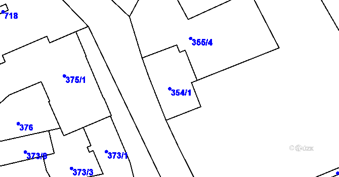 Parcela st. 354/1 v KÚ Třebestovice, Katastrální mapa