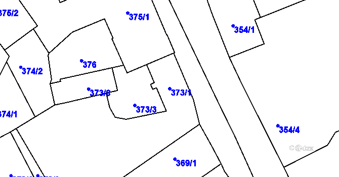 Parcela st. 373/1 v KÚ Třebestovice, Katastrální mapa