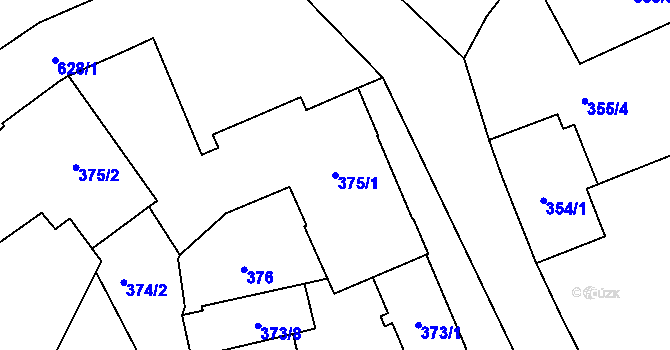 Parcela st. 375/1 v KÚ Třebestovice, Katastrální mapa