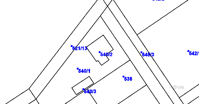 Parcela st. 540/2 v KÚ Třebestovice, Katastrální mapa