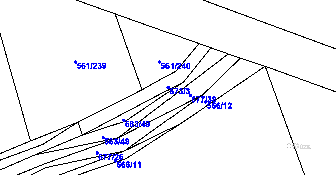 Parcela st. 573/3 v KÚ Třebestovice, Katastrální mapa