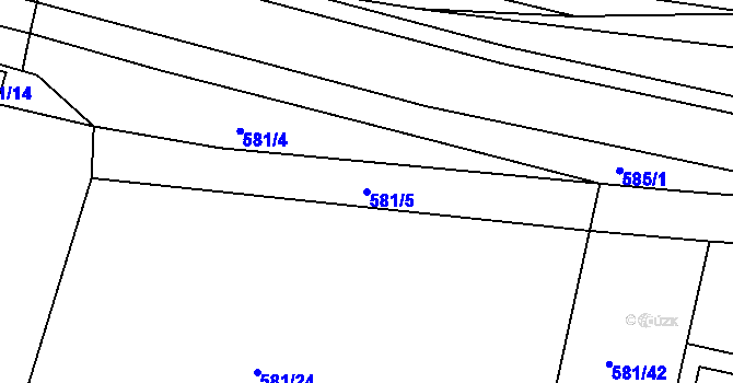 Parcela st. 581/5 v KÚ Třebestovice, Katastrální mapa