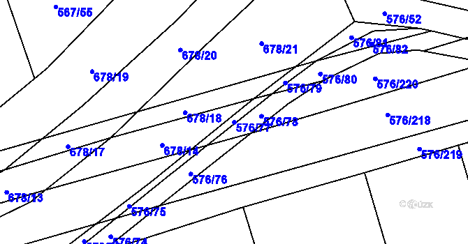 Parcela st. 576/77 v KÚ Třebestovice, Katastrální mapa