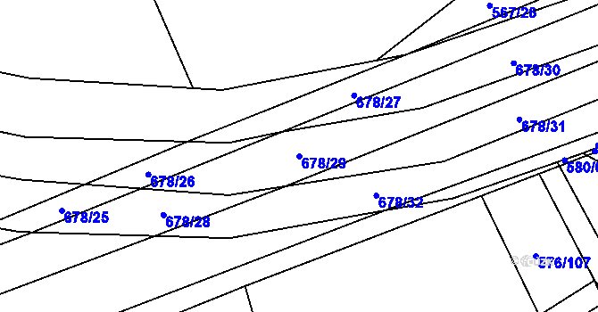 Parcela st. 678/29 v KÚ Třebestovice, Katastrální mapa