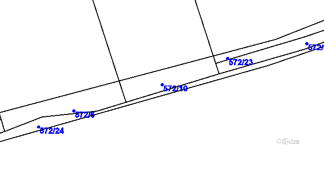 Parcela st. 572/10 v KÚ Třebestovice, Katastrální mapa