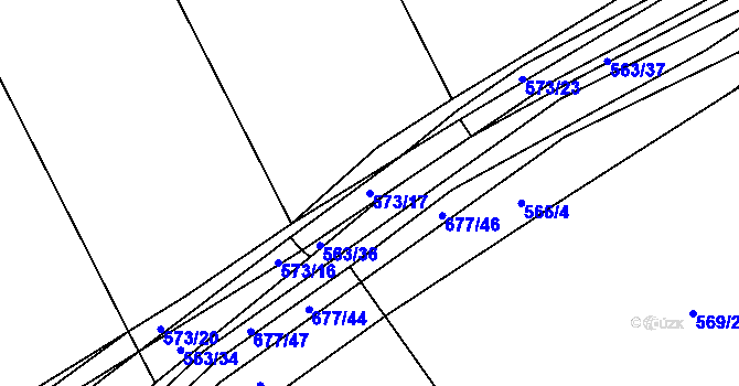 Parcela st. 573/17 v KÚ Třebestovice, Katastrální mapa