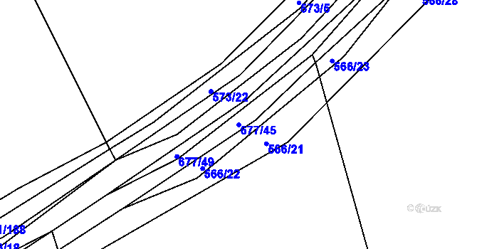 Parcela st. 677/45 v KÚ Třebestovice, Katastrální mapa