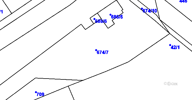 Parcela st. 674/7 v KÚ Třebestovice, Katastrální mapa