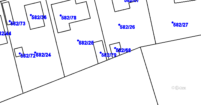 Parcela st. 582/79 v KÚ Třebestovice, Katastrální mapa
